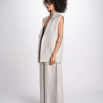 gilet in lino U2929 NATURAL dusan 