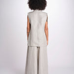 gilet in lino U2929 NATURAL dusan 