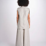 gilet in lino U2929 NATURAL dusan 