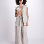 gilet in lino U2929 NATURAL dusan 