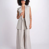 gilet in lino U2929 NATURAL dusan 