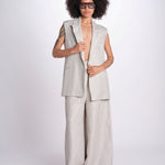 gilet in lino U2929 NATURAL dusan 