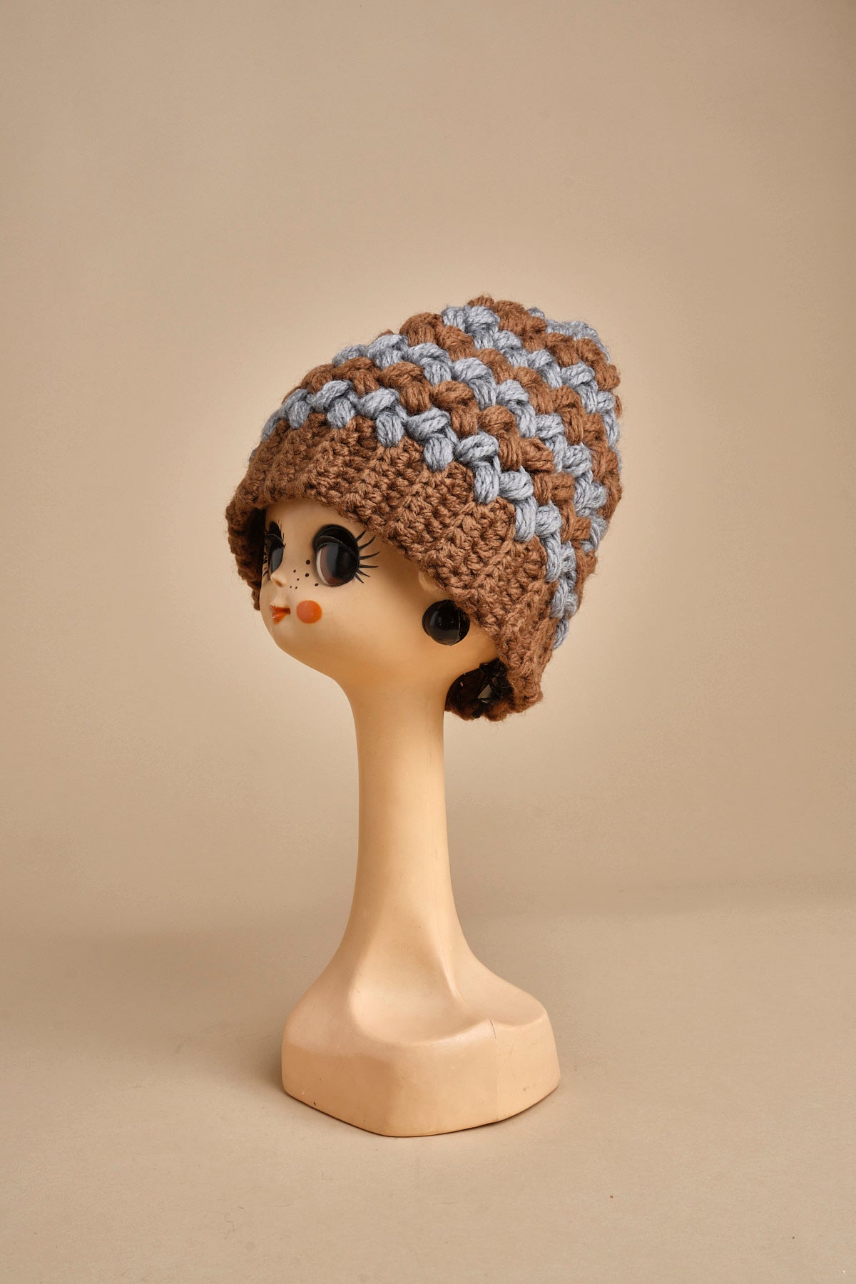 cappello lana a righe con pon pon H520 V exQUISITEJ 