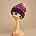 cappello lana a righe con pon pon H520 V6 exQUISITEJ 