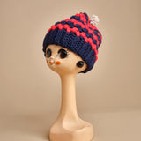 cappello lana a righe con pon pon H520 V6 exQUISITEJ 