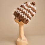 cappello lana a righe con pon pon H520 V7 exQUISITEJ 