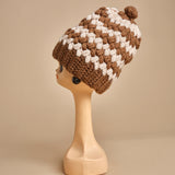 cappello lana a righe con pon pon H520 V7 exQUISITEJ 
