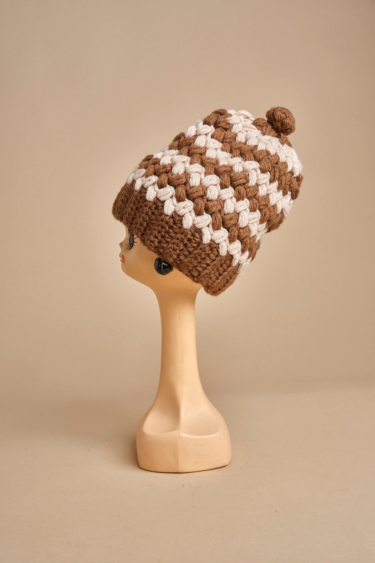 cappello lana a righe con pon pon H520 V7 exQUISITEJ 