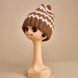 cappello lana a righe con pon pon H520 V7 exQUISITEJ 