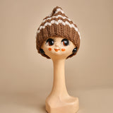 cappello lana a righe con pon pon H520 V7 exQUISITEJ 