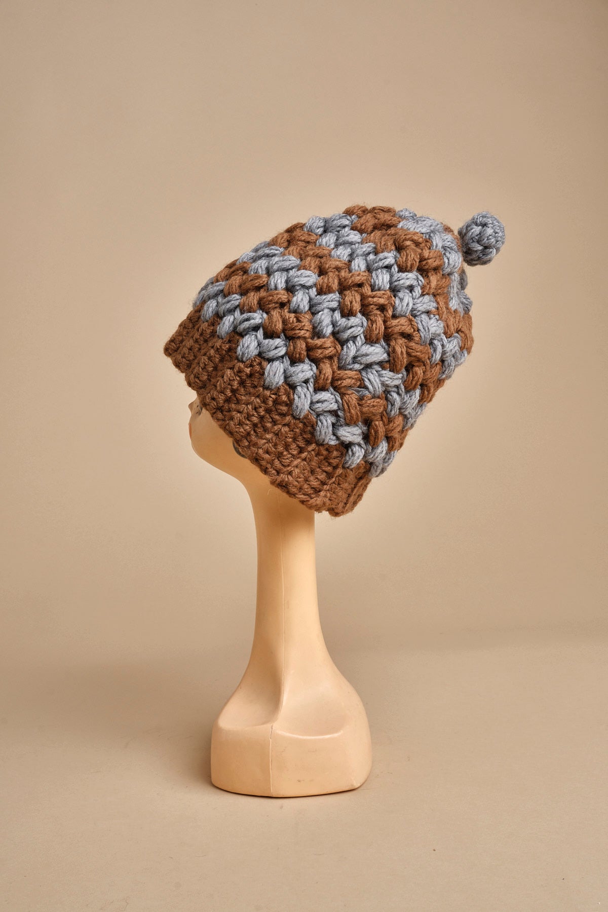 cappello lana a righe con pon pon H520 V exQUISITEJ 