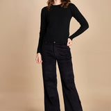 pantalone mano velluto FAUSTINE BLACK fam 