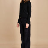 pantalone mano velluto FAUSTINE BLACK fam 