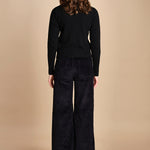 pantalone mano velluto FAUSTINE BLACK fam 