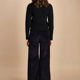 pantalone mano velluto FAUSTINE BLACK fam 