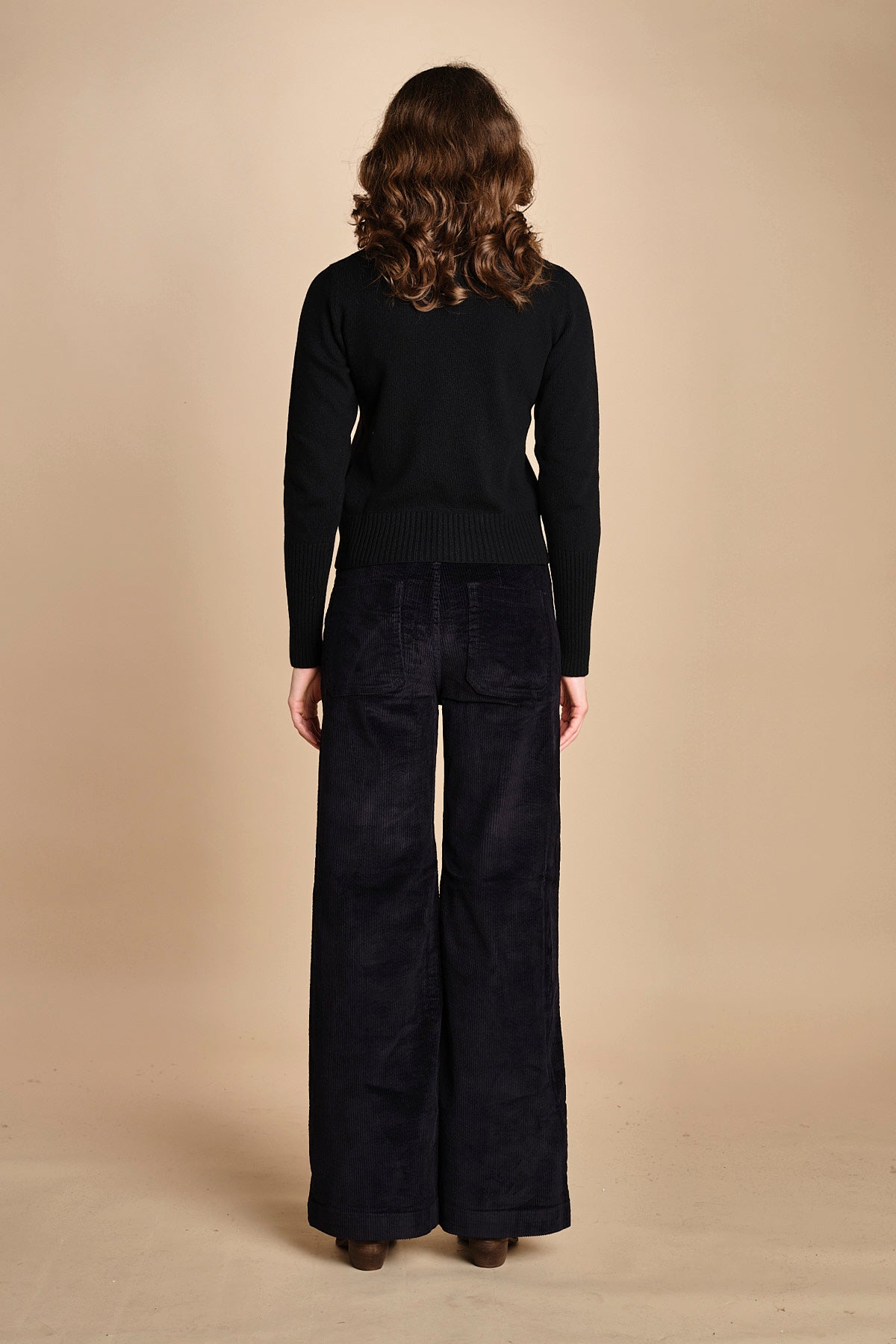 pantalone mano velluto FAUSTINE BLACK fam 