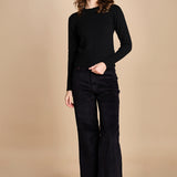 pantalone mano velluto FAUSTINE BLACK fam 