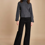 denim a zampa con taschine FAUVE BLACK fam 
