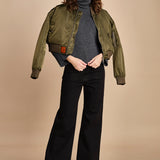 denim a zampa con taschine FAUVE BLACK fam 