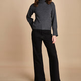 denim a zampa con taschine FAUVE BLACK fam 