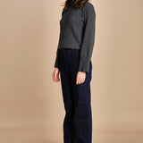 denim a zampa con taschine FAUVE INDIGO fam 