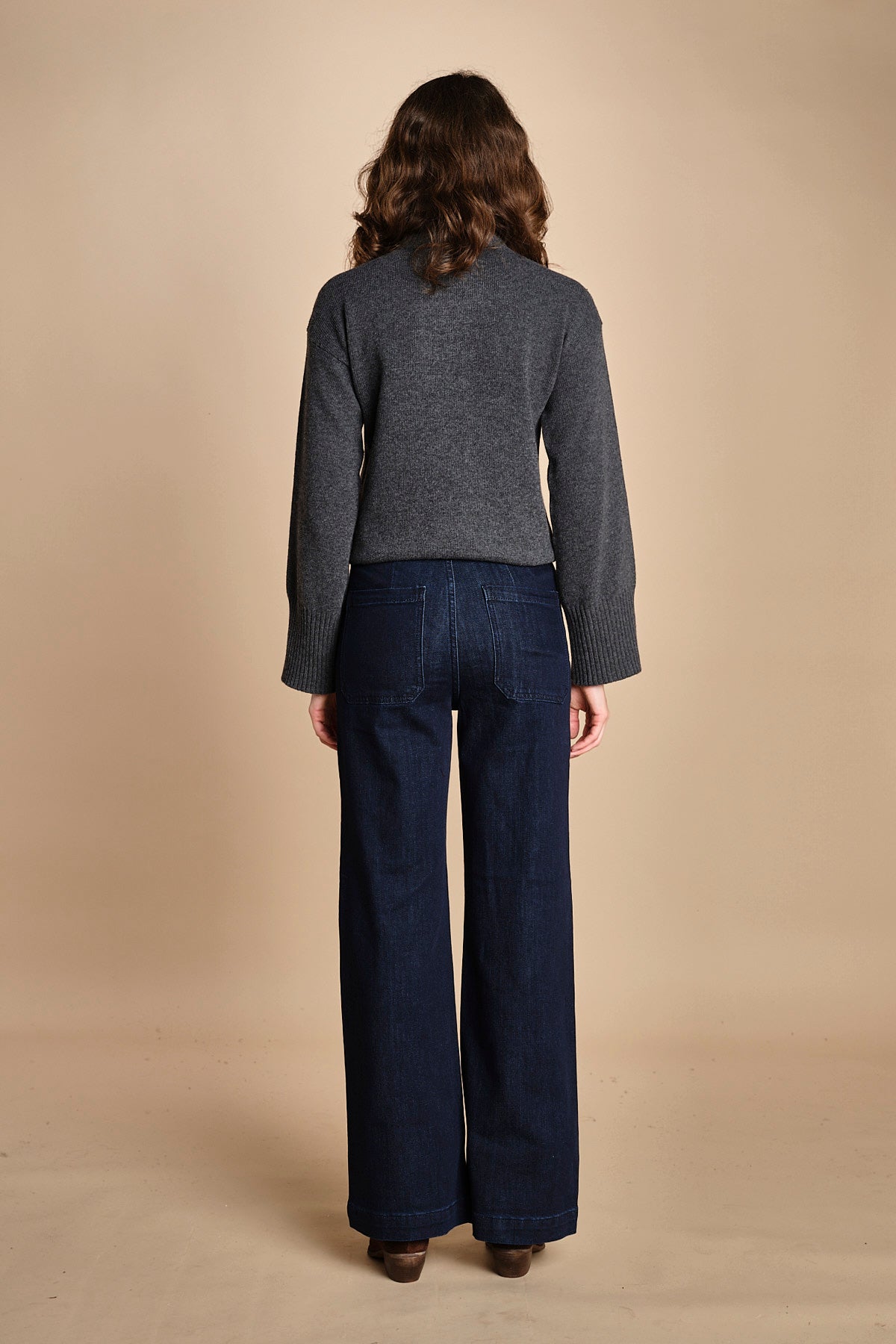denim a zampa con taschine FAUVE INDIGO fam 