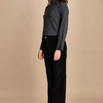 pantalone a zampa con taschine FAUVE WX BLACK fam 
