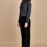 pantalone a zampa con taschine FAUVE WX BLACK fam 