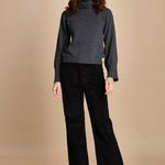 pantalone a zampa con taschine FAUVE WX BLACK fam 