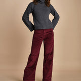 pantalone a zampa con taschine FAUVE WX BORDEAUX fam 