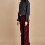 pantalone a zampa con taschine FAUVE WX BORDEAUX fam 