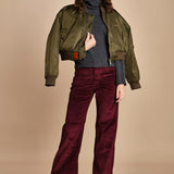 pantalone a zampa con taschine FAUVE WX BORDEAUX fam 