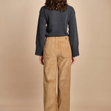 pantalone a zampa con taschine FAUVE WX CAMEL fam 