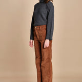 pantalone a zampa con taschine FAUVE WX CARAMEL fam 