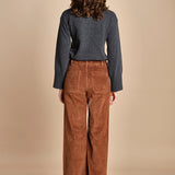 pantalone a zampa con taschine FAUVE WX CARAMEL fam 