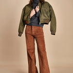 pantalone a zampa con taschine FAUVE WX CARAMEL fam 