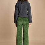 pantalone a zampa con taschine FAUVE WX GREEN fam 