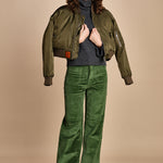 pantalone a zampa con taschine FAUVE WX GREEN fam 