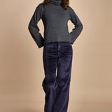 pantalone a zampa con taschine FAUVE WX NAVY fam 