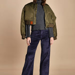 pantalone a zampa con taschine FAUVE WX NAVY fam 