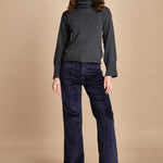 pantalone a zampa con taschine FAUVE WX NAVY fam 