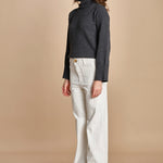 pantalone a zampa con taschine FAUVE WX WHITE fam 