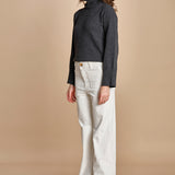 pantalone a zampa con taschine FAUVE WX WHITE fam 