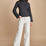 pantalone a zampa con taschine FAUVE WX WHITE fam 