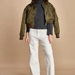 pantalone a zampa con taschine FAUVE WX WHITE fam 
