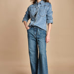 camicia in denim SOFIA BLUE fam 