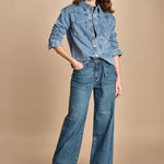 camicia in denim SOFIA BLUE fam 