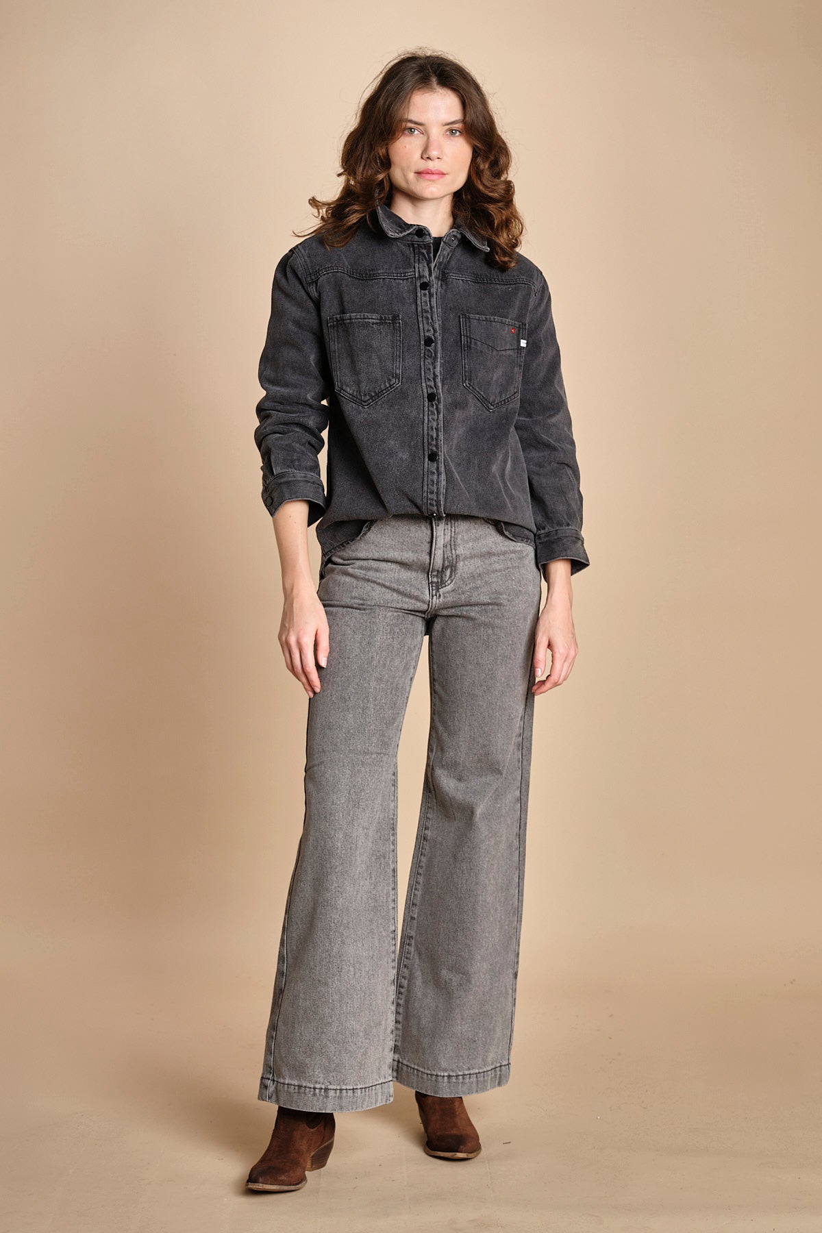 camicia in denim SOFIA CARBON fam 