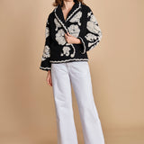 giacca jaquard a fiori FLORAL ARABESQUE 340230 CREAM farm rio 