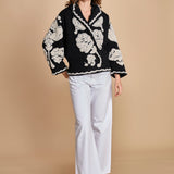 giacca jaquard a fiori FLORAL ARABESQUE 340230 CREAM farm rio 